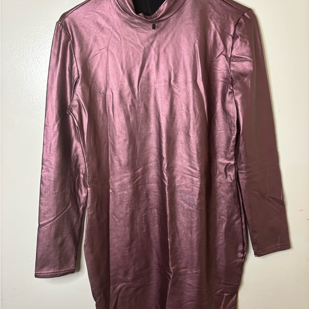 SHEIN Shimmering Mauve Blouse